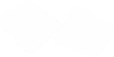 Two white, blank square cards with rounded corners placed side by side against a transparent background.