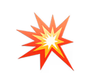 Colorful comic-style explosion graphic with red, orange, and yellow bursts.