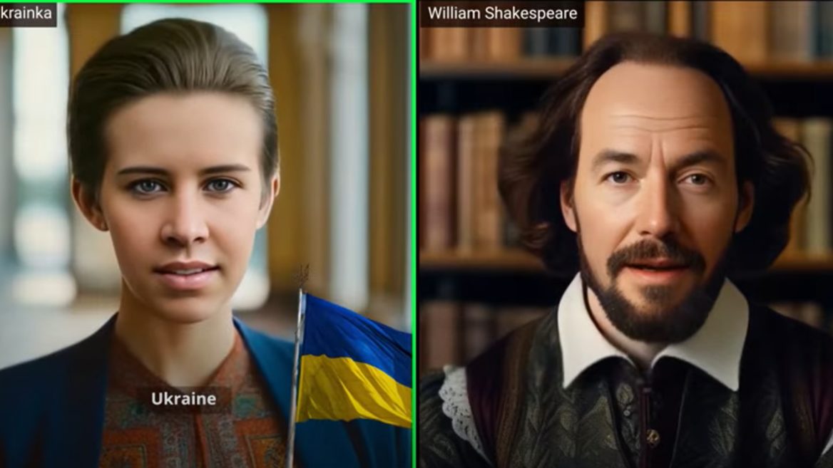Леся Українка та Вільям Шекспір згенеровані за допомогою ШІ позмагались у грі на словесні асоціації (відео)
