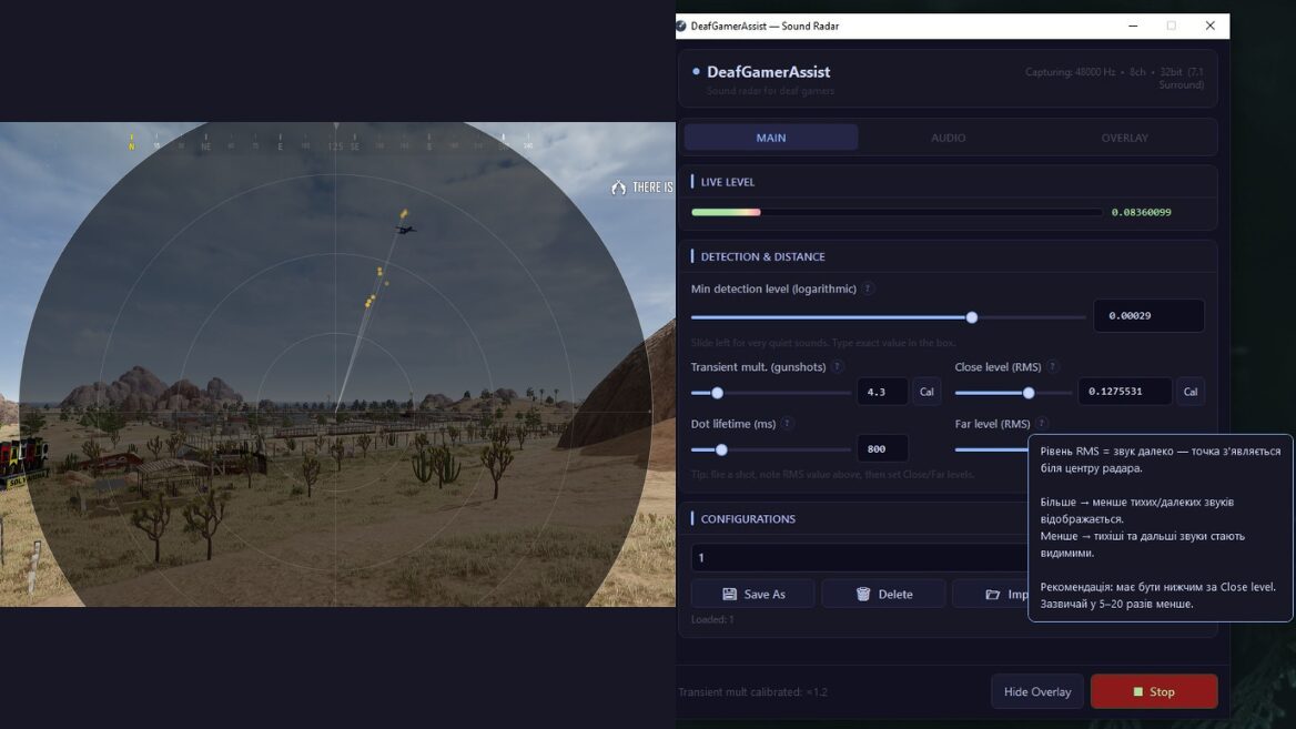 Розробник навайбкодив брату з вадами слуху візуалізатор звуку для гри в шутери. Застосунок із купою налаштувань він створив за чотири години, і навіть не довелося відволікатися від гри