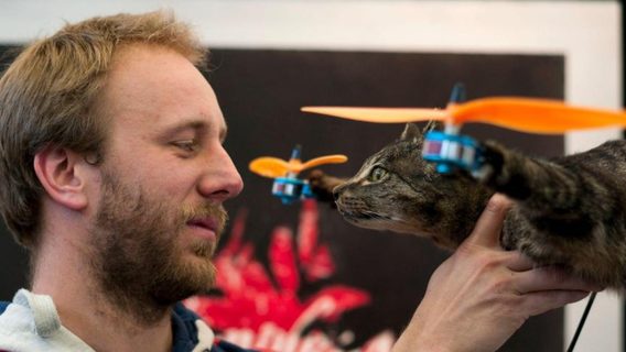 В Нидерландах изобретатель создает дроны из животных. Уже есть дрон-кот, дрон-страус, дрон-хомяк и даже дрон-акула: фото, видео