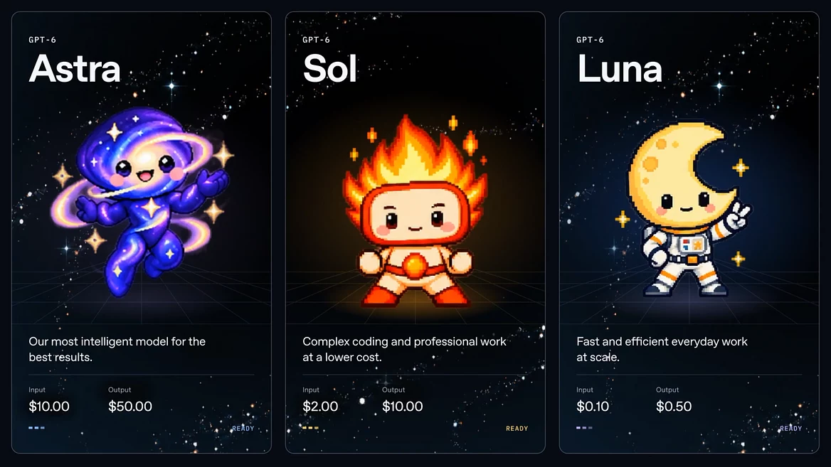 OpenAI has released cheaper artificial intelligence models GPT-6 Sol and GPT-6 Luna