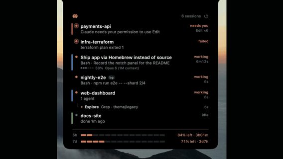 Ukrainian developer creates macOS widget Notchling for convenient session tracking Claude Code