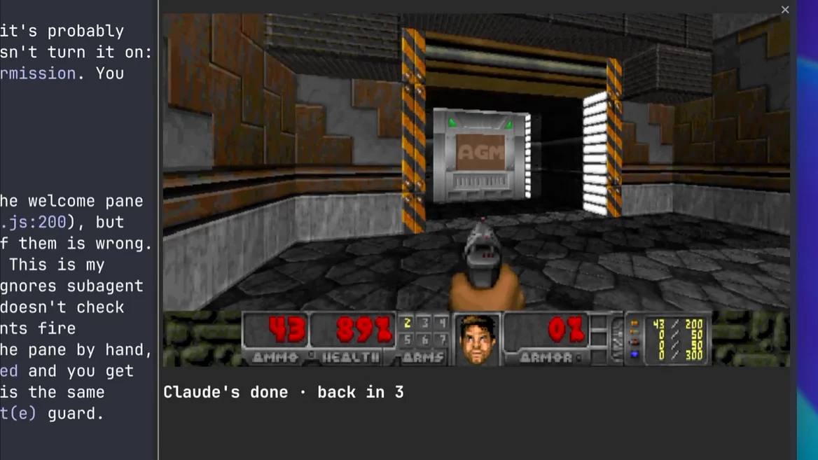 Aitivets developed a mod for Claude Code that allows you to play Doom against other developers who are waiting for the AI's response