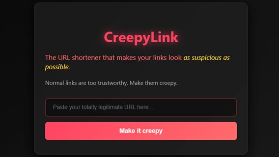 Айтівець створив жартівливий скорочувач посилань CreepyLink, який робить їх максимально підозрілими