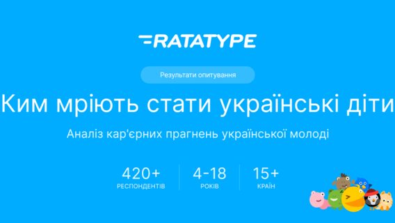 Понад 20% дітей мають намір працювати в IT та дизайні: опитування Ratatype