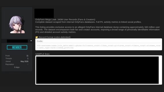 Old data, new mega-leak? Hackers claim to have leaked 340 million OnlyFans users' data