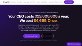 Топам теж прилетіло: сатиричний стартап OverpAId пропонує замінити CEO на ШІ, а зарплату — роздати команді