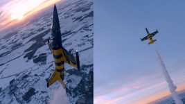 Украинец впервые в мире снял на видео истребитель с помощью FPV-дрона и победил в конкурсе GoProAwards. Вот этот ролик
