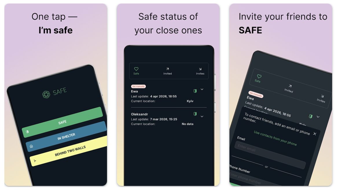 Українська команда створила застосунок Safe — щоб сповістити рідних, що  ти в безпеці, одним тапом