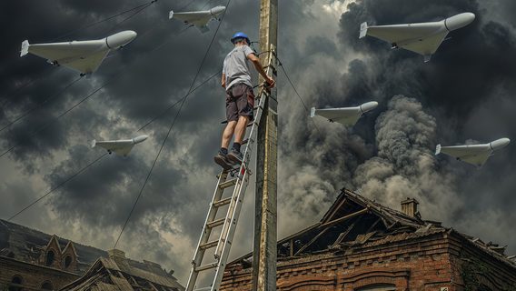 «Працювати на драбині у бронежилеті дуже важко. Крім того, для ворога — це як червона ганчірка для бика». Директор інтернет-провайдера з Краматорська розповів, як втратив 80% абонентів на початку повномасштабки, але втримав бізнес, а зараз — навіть вкладає в розвиток