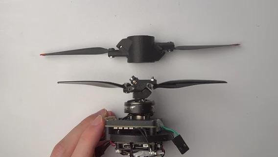 A programmer has built a drone that only needs one engine to fly. He printed most of the parts on a 3D printer.