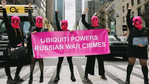 Pussy Riot picketed the headquarters of an American technology company. What does the war in Ukraine have to do with it?