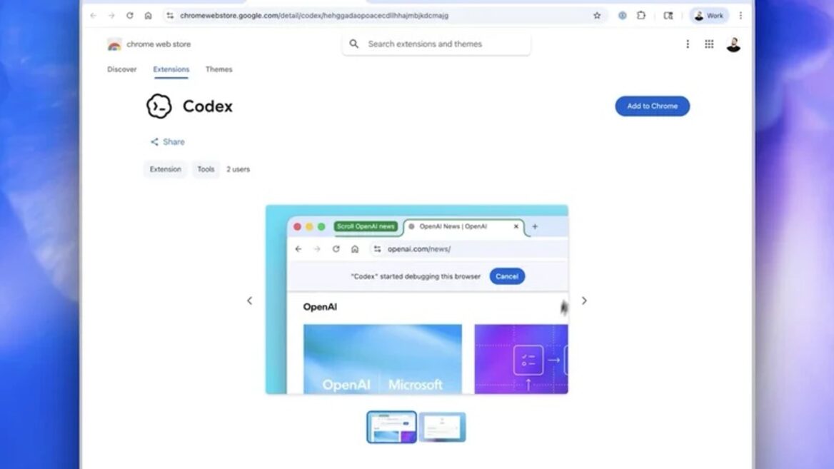 OpenAI випустила розширення Codex для Chrome