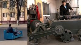 An inventor from Ternopil region created a mine-clearing drone for the Armed Forces of Ukraine. To raise money for its development, he went on a tour of Ukraine last year on a self-propelled sofa
