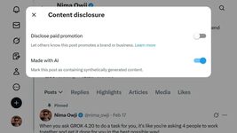 X is working on a label for AI content — “Made with AI”
