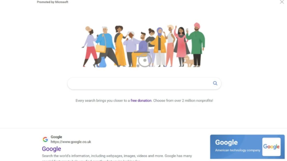 Чергова сумна спроба Microsoft — в пошуковій системі Bing створили сторінку що дуже нагадує Google і може вводити в оману користувачів