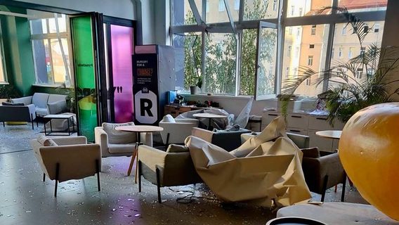 Nighttime missile attack on Kyiv damaged FRACTAL office in LIFT99 coworking space