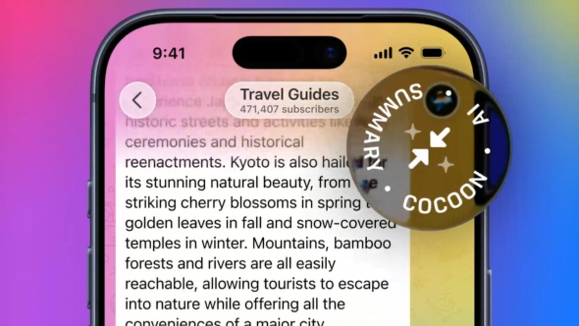 В Telegram з'явився стислий виклад від ШІ та підтримка дизайну Liquid Glass на iOS