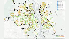 A map has been launched in Kyiv that shows the distance from the bus stop to the nearest shelter