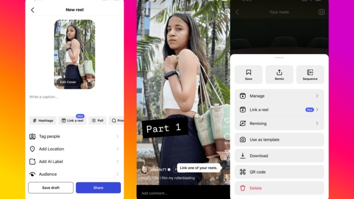 Instagram дозволив контентмейкерам об’єднувати рілси у серії