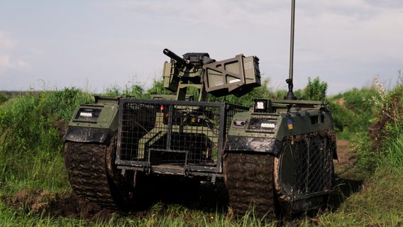Українська Frontline й естонська Milrem Robotics поєднали роботизовану турель «Буря» з наземною платформою THeMIS 