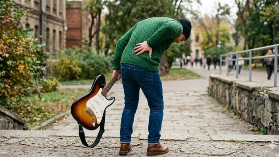 «Комп'ютер буде слідкувати за моєю спиною замість мене». Український айтівець розробив рішення, яке «рятує» спину під час гри на гітарі. Чим воно цікаве  