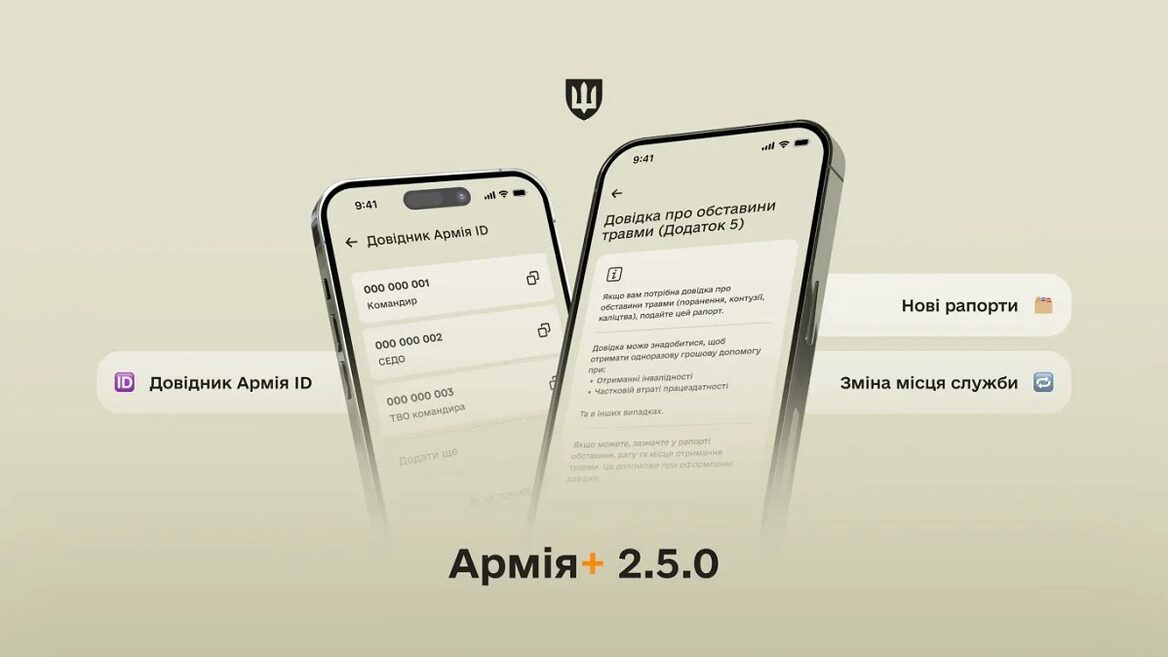 Оновлення «Армія+»: військові отримали довідник Армія ID та нові форми рапортів
