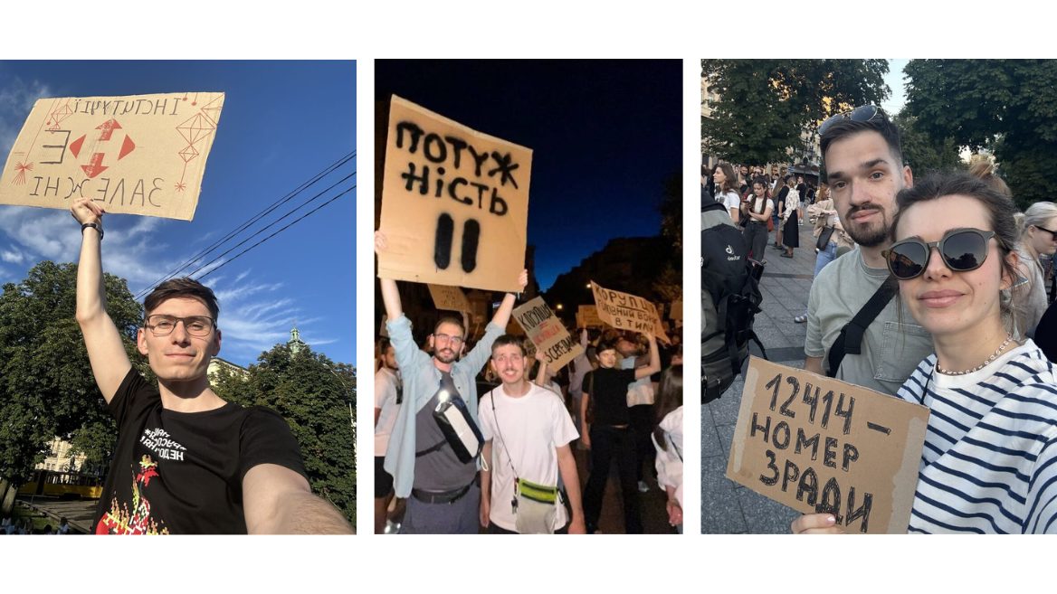 «Готовий виходити на протести доти доки законопроєкт #12414 не буде скасовано». Чому айтівці вийшли на протести проти закону про НАБУ та САП