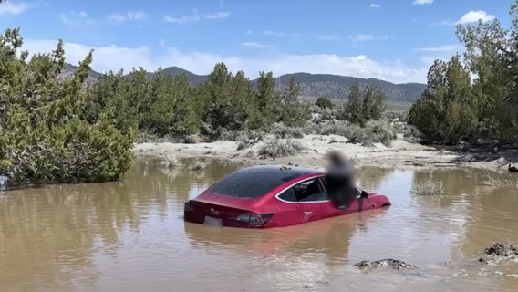 Автопилот утопил Tesla в воде, не отреагировав на соответствующий знак