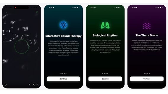 Ukrainian launches Lumia Aqua app — a personal sound therapy space for anxiety. The user becomes a co-author of an audiovisual experience tailored to their condition