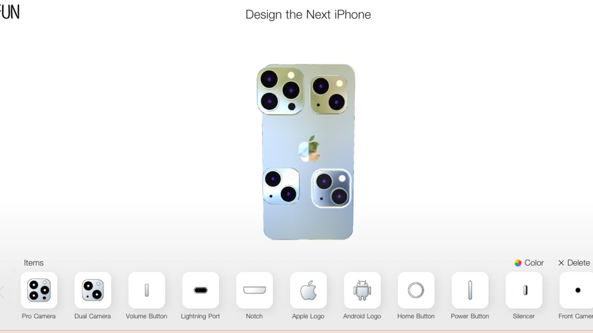 Сделай себе свой iPhone – лого там, где захочешь камер – сколько угодно. Есть сайт-конструктор (пссс... это шутка)