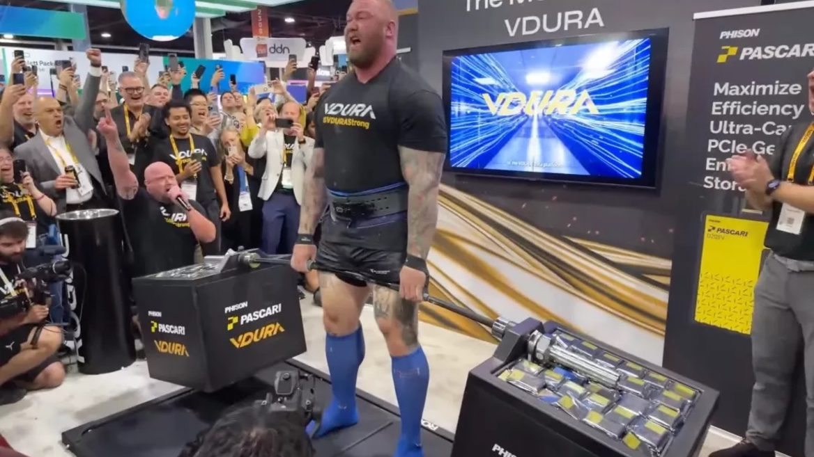 The Mountain from Game of Thrones set a world record by lifting 452 kg of SSD drives or 283 PB of memory