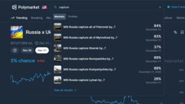 The betting market for the war between Russia and Ukraine on Polymarket was estimated at almost $100 million