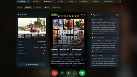 Інді-розробник створив Tinder для ігор зі Steam, щоб допомогти розібрати накопичені беклоги