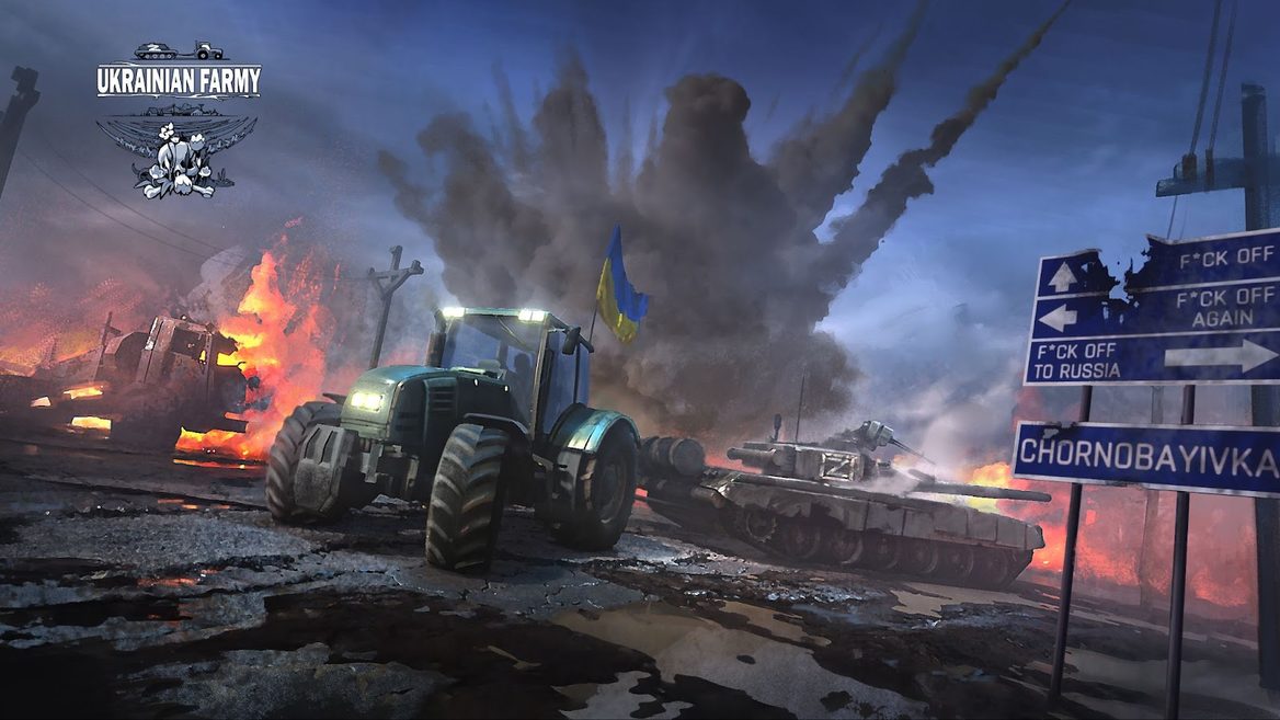 Українці створили гру, де треба трактором збирати ворожу техніку
