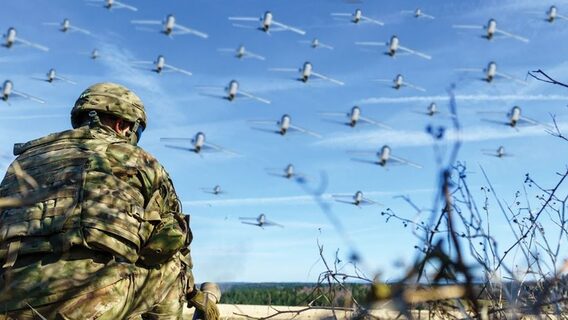 Swarms of hundreds of drones, controlled by a single operator, could appear on the frontline in 2026