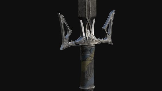 Український 3D-художник показав модель меча часів Київської Русі з гардою у формі тризуба 